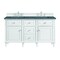 James Martin Vanities 60'' Double Vanity, Bright White w/ 3 CM Parisien Bleu Quartz Top 424-V60D-BW-3PBL - alternate 1